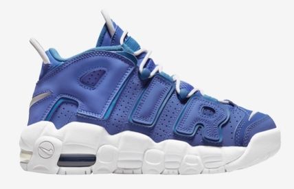 Nike キッズスニーカー ☆大人気☆大人OK! Nike Air More Uptempo Med Blue/White(3)