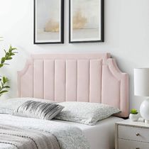 【BN3105】選べる色 Velvet Tufted ベッドヘッドボードKing/Pink