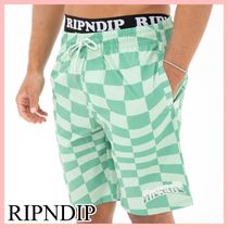 RIPNDIP チェック スイムショーツ ロゴ Olive/Pinei 送料込み