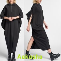 Aakasha 前後両用着れる コクーンシルエット マキシ ワンピース