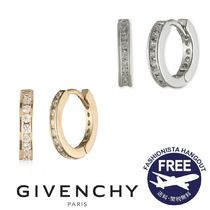 GIVENCHY ジバンシー Gold-Tone Pave Huggie Hoop ピアス (両耳)