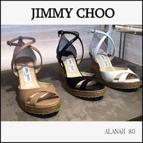 Jimmy Choo＊ALANAH 80 コルク レザーサンダル 80mm＊送料込