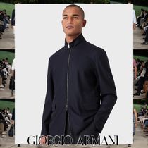 GIORGIO ARMANI ジップジャケット カシミヤ ネイビーブルー