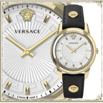 VERSACE 腕時計 グレカ レザーブレスレット ボーイズサイズ