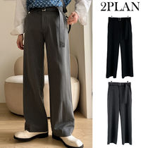 【2plan】Belted Leo Wide Slacks