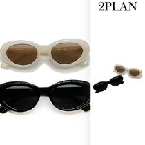 【2plan】Edge Round Sunglasses