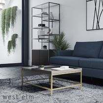 人気☆ west elm ウッドトレイ&大理石 コーヒーテーブル