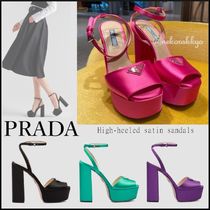 PRADA＊High-heeled satin sandals サテンハイヒール135mm＊送込