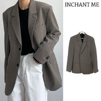 【INCHANT ME】Lone Check Single Overfit Blazer Jacket