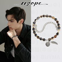 ☆ASOPE☆Featherd Gold Chain SILVER 925 & Black Stone