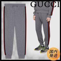 【国内発送★GUCCI】ウェブ ストライプ ジョギングパンツ