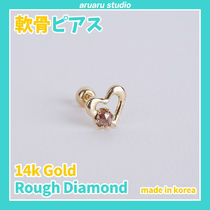 【韓国のピアス】SPR104_14K Gold, ラフダイヤ 軟骨ピアス