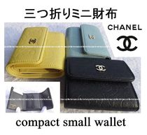 国内発送 CHANEL 三つ折り財布 compact small wallet カメリア