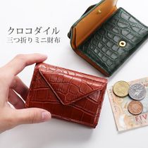 j-whiteクロコダイル マット加工 三つ折り財布