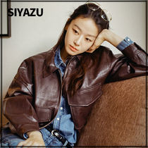 【SIYAZU】22FW fake leather bomber jacket Brown■関税込■