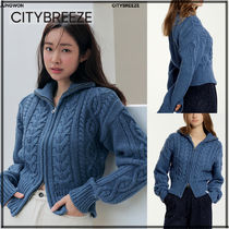 【CITYBREEZE】22FW Cable Knit Zip-Up Cardigan_BLUE■関税込