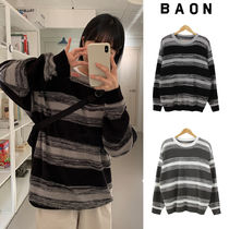 【BAON】[unisex] Leton over stripe knit