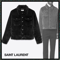 Saint Laurent《エコファー デニムジャケット》ブラック 直営店