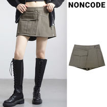 【NONCODE】Burnt Low Cargo Skirt Pants