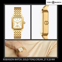 送料&関税込★TB★ROBINSON WATCH, GOLD-TONE/CREAM, 27 X 29 MM