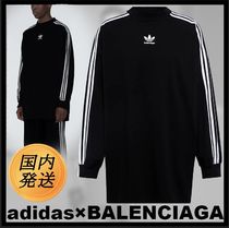 限定♪【国内発送★adidas×BALENCIAGA】ロゴコットンTシャツ