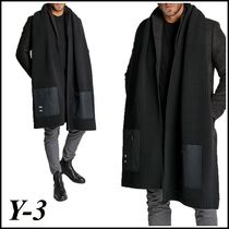 【関税込】人気◆Y-3 ワイスリー◆ロゴ ポケット ニットマフラー