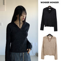 【WONDER WONDER】Celta Bokashi Ribbed Collar Knit