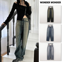 【WONDER WONDER】Tiese Washing Wide Long Denim Pants