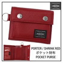 ●PORTERポーター /SHRINK RED  POCKET PURSE ポケット財布