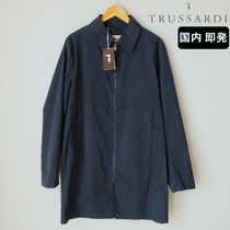 即発★ TRUSSARDI デザイン ステンカラーコート テクノコットン