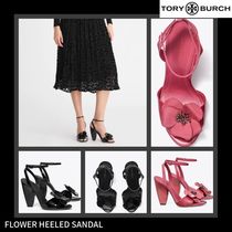 送料&関税込み★TB★FLOWER HEELED SANDALレザーサンダル選択2色