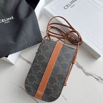 【CELINE】モバイルポーチ トリオンフ キャンバス カーフスキン