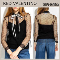 VIP価格★RED VALENTINO リボン付き ドット刺繍 ブラウス