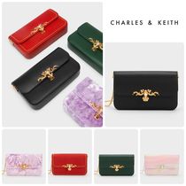 ★CHARLES&KEITH Merial Metallic Accent Studded Clutch/送料込