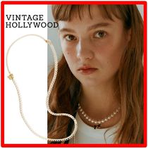 ☆【VINTAGE HOLLYWOOD】☆Twinkle Ribbon Pearl Necklac.e☆