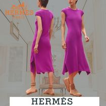 ≪23SS★≫HERMES ロングドレス カシミヤ×コットン