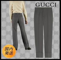 ギフトにも♪【国内発送★GUCCI】ドリル ファブリック パンツ