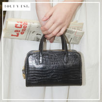 《韓国 TOUT Y EST》SAC LOQUET MINI CROCO BLACK 人気バッグ