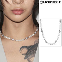 【BLACKPURPLE】Yeriel Pearl Ball Cubic Necklace