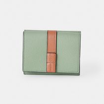 【LOEWE】ソフト グレインカーフスキン製三つ折りミニ財布/green