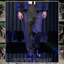 GIORGIO ARMANI ウールブークレ シングルタック スラックス