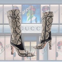 【関税・送料無料】GUCCI・パイソンプリント　ブーツ