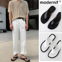 【MODERNIF】Oud leather flip flops