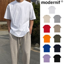 【MODERNIF】Basic Slit Short Sleeve T-shirt