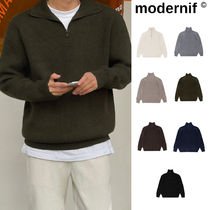 【MODERNIF】Soft Cathy Half Zip Up Collar Knit