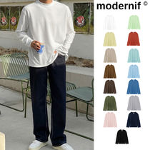 【MODERNIF】Basic Knit Long Sleeve T-shirt