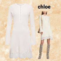 『関税込◆送料無料』　Chloe　リブニットウールミニワンピース