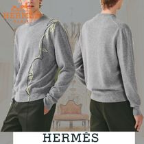 ≪23SS★≫HERMES Herbier et ruban cuir カシミヤ 上品