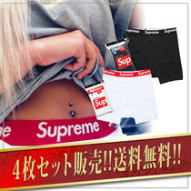 【4枚セット!!】Supreme × Hanes ロゴ ボクサーパンツ