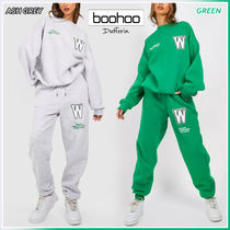 boohoo VARSITY W アップリケ スウェット トラックスーツ